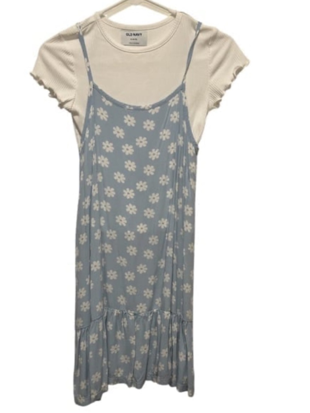 Old Navy Sleeveless Ruffled-Hem Dress and T-Shirt Set for Girls XL 14-16